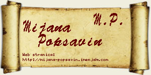 Mijana Popsavin vizit kartica